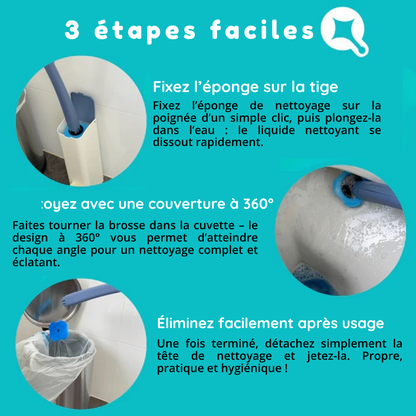 Baguette jetable pour nettoyer les toilettes - 8 recharges Ocean Breeze